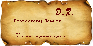 Debreczeny Rémusz névjegykártya