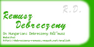 remusz debreczeny business card